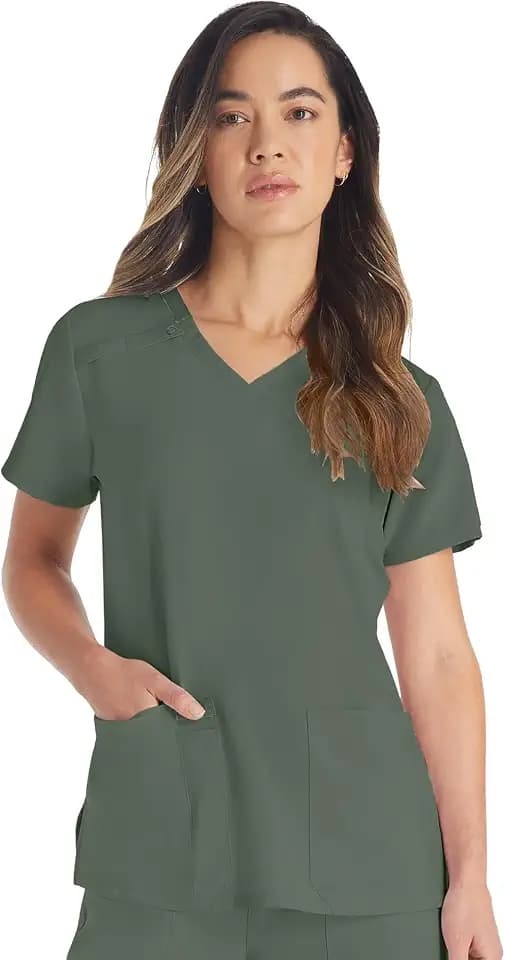 Dickies EDS Essentials Women's Scrub Top V-Neck Medical Shirt 2 Pockets