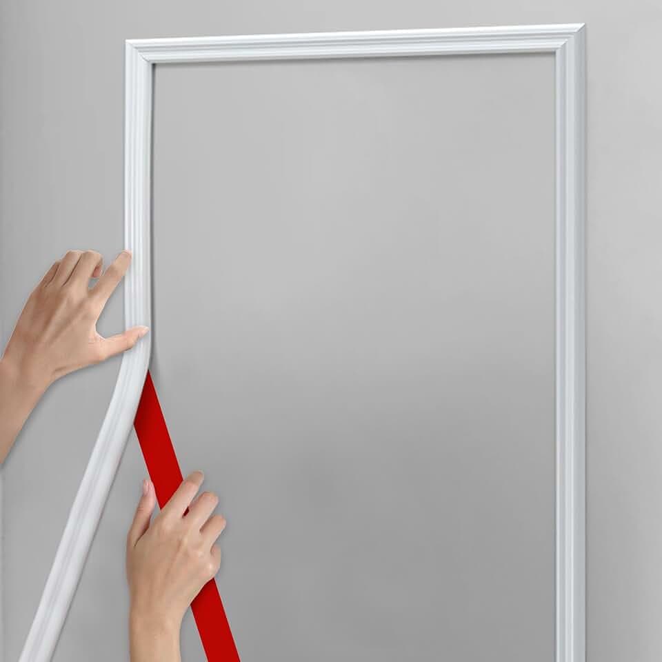 Hungbak 480"L x 0.9"W Peel and Stick Chair Rail Panel Molding, Pre-Primed Trim for Home Decoration & Wall Protection