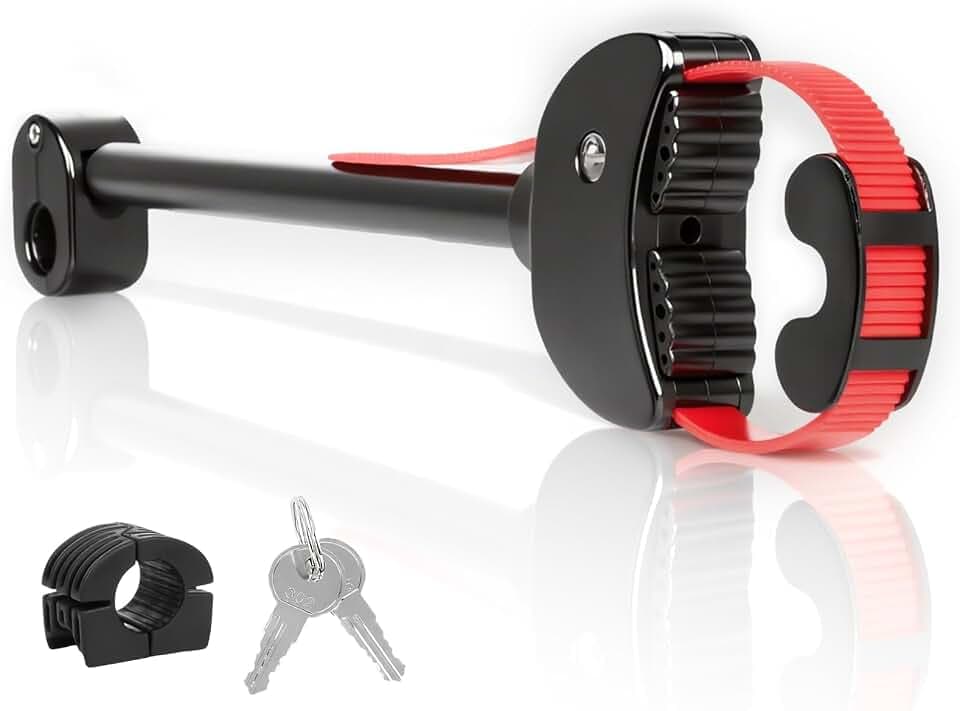 Rahmenhalter Ø25+30mm für Fahrrad/Ebike, Fahrradträger mit Ratschenriemen für 2. oder 3. Fahrrad, Verstellbare Ratschenriemen-Befestigung, abnehmbar (Schwarz/Rot)