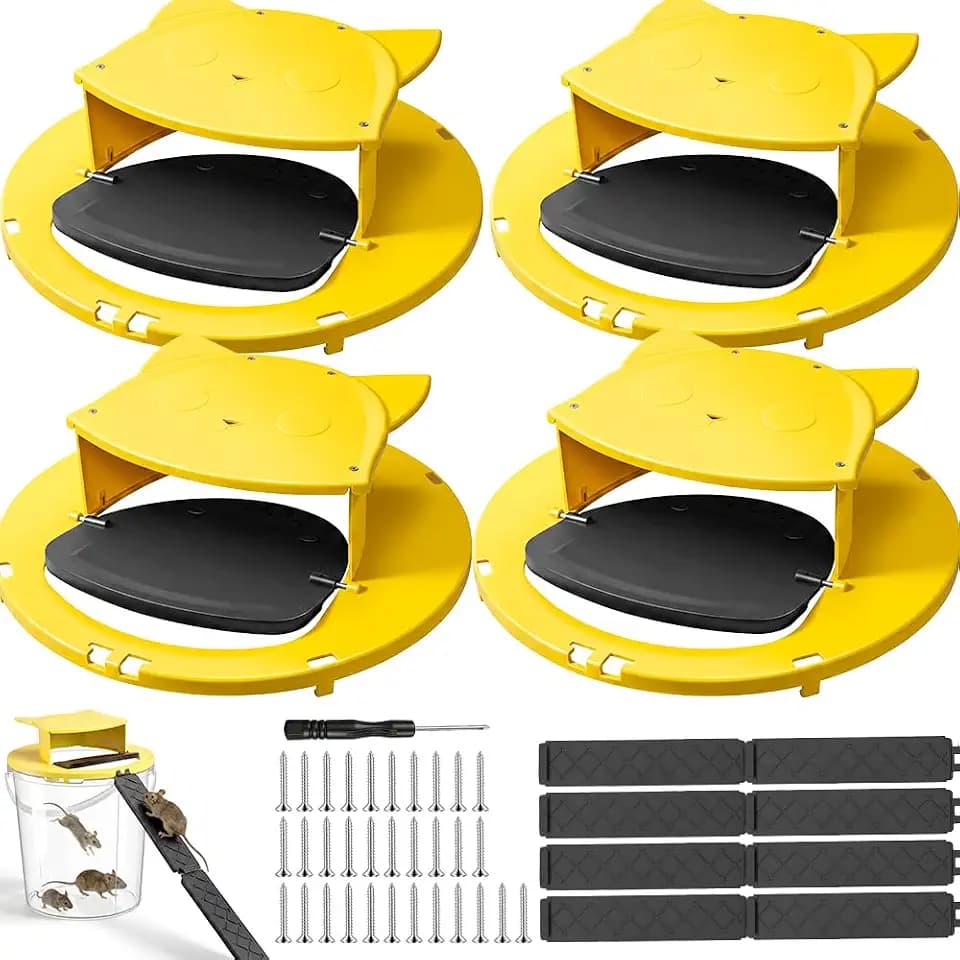Mouse Traps Bucket Flip Lid, 5 Gallon Bucket Rat Trap, Auto Reset Mice Trap