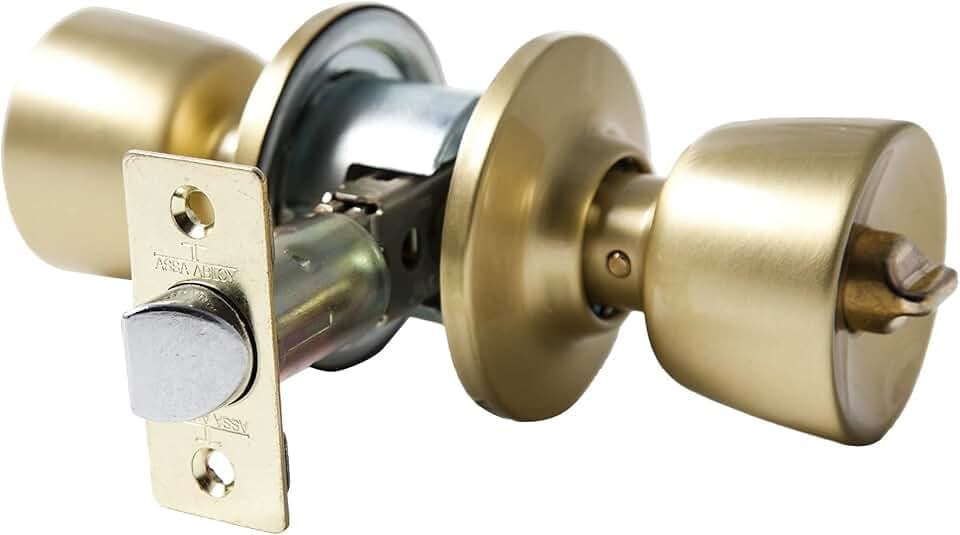 tesa 3503U0LM Türknauf-Set Tulipa, Messing matt, 2-teilig, Funktion 03, reversible Montage, für Renovierung und Neubau