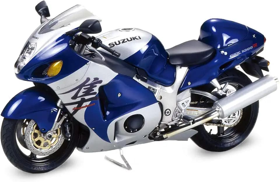 Tamiya 300014090-1:12 Suzuki GSX1300R Hayabusa Street ´98,originalgetreue Nachbildung, Plastik Bausatz, Basteln, Modellbausatz, Zusammenbauen, unlackiert, Blau