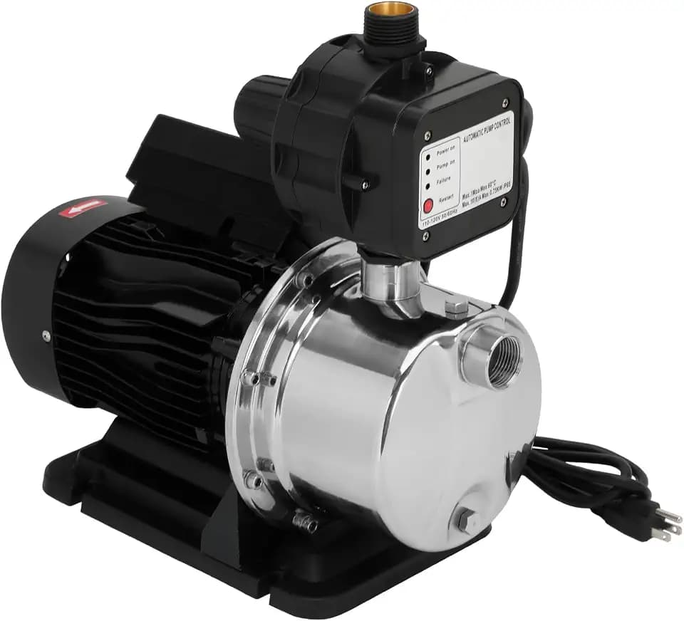 4075SS-01 3/4 HP Pressure Booster Pump, 40 PSI Stainless Steel Water Pressure Booster, 4075SS01 Whole House Water Booster Pump Boosts Household Water Pressure, Replace for Simer 4075SS-01 Pump