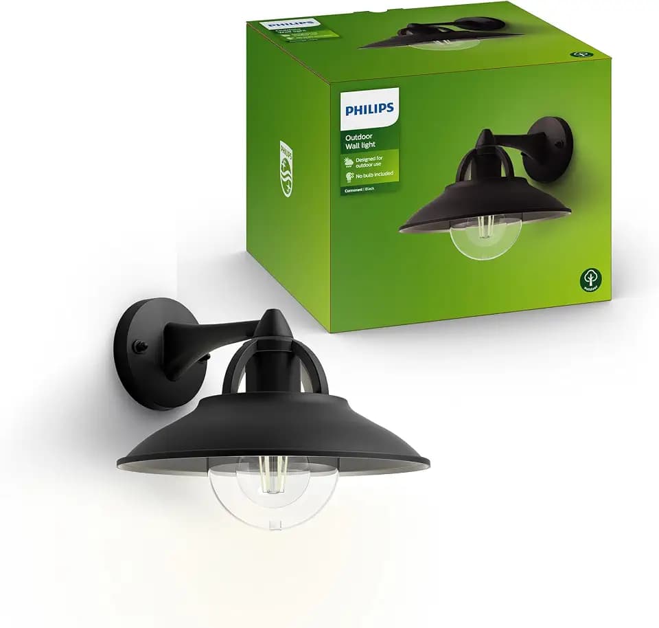 PHILIPS Cormorant Außen-Wandleuchte, Outdoor-Lampe, Aluminium, Schwarz