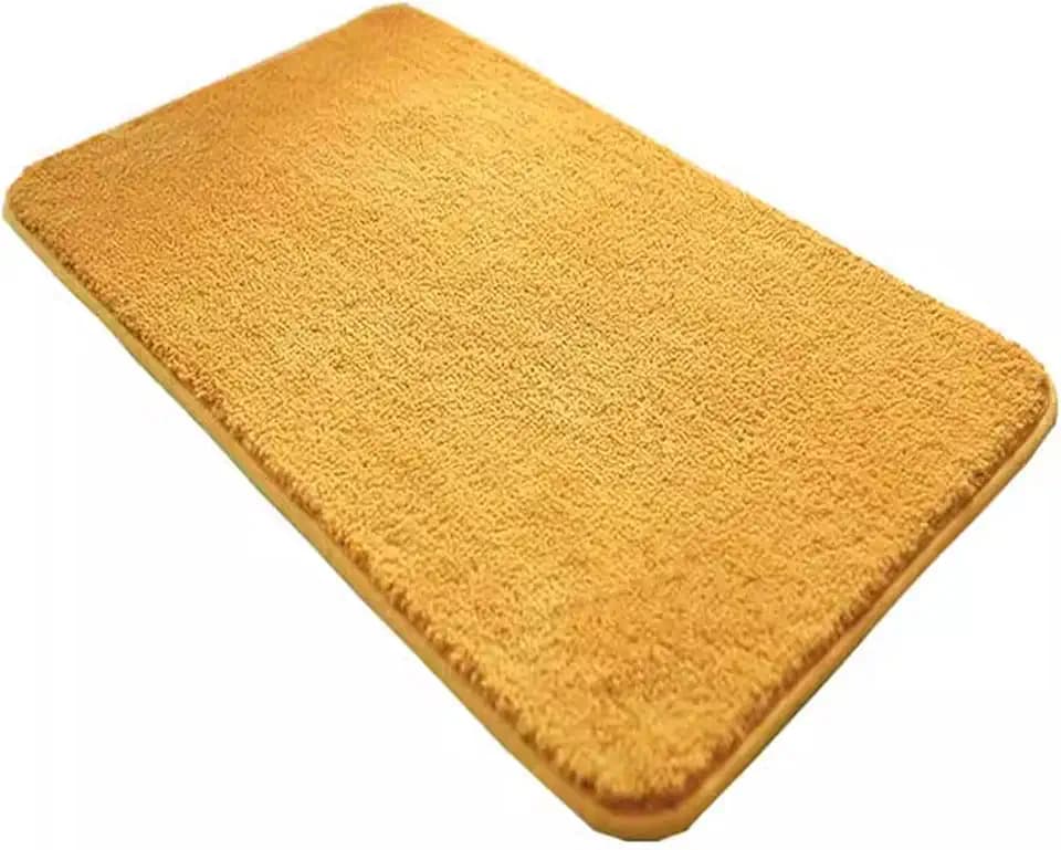 Reyox Badezimmerteppich rutschfest, Wasserabsorbierenden Badematte, Weich Flauschig Badteppich, Fußmatte für Wohnzimmer Schlafzimmer Badezimmer Gelb 60 x 100 cm