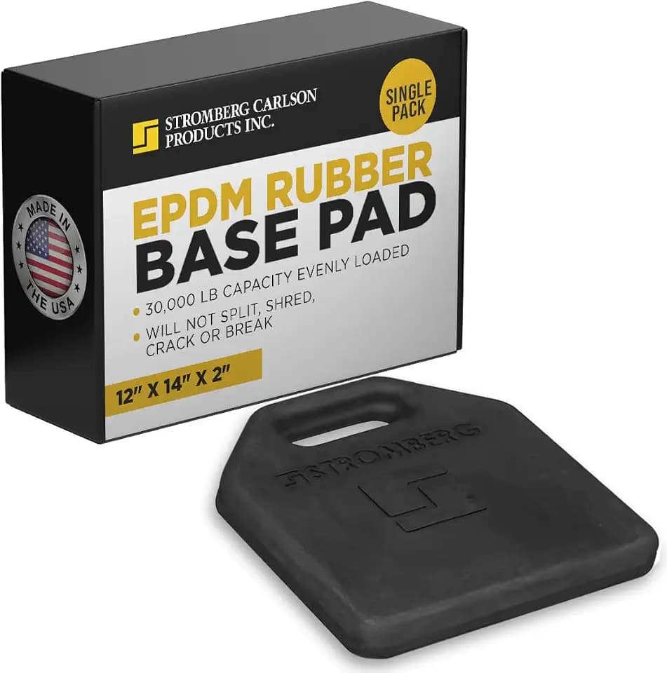 Stromberg Carlson RV Base Pads – JBP-1214.2 Heavy Duty Trailer Base, Leveling Stabilizer Pad for Campers, Landing Gear, EPDM Pads, RVs and Travel Trailers – 12" x 14" x 1", Pack of 1