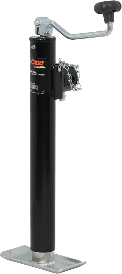 CURT 28356 Weld-On Pipe-Mount Swivel Trailer Jack, 5,000 lbs., 15 Inches Vertical Travel