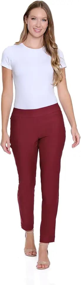 SLIM-SATION Womens Clothing | Misses Ankle Pants for Women | Pull On Pants for Women with Tummy Control & Pockets