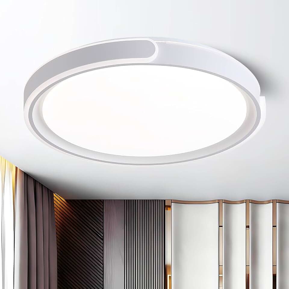 ASJK Moderne Rund LED Deckenleuchte Dimmbar 50cm mit Fernbedienung 96W 8600LM 3000K-6500K Schlafzimmer Wohnzimmer,Weiß