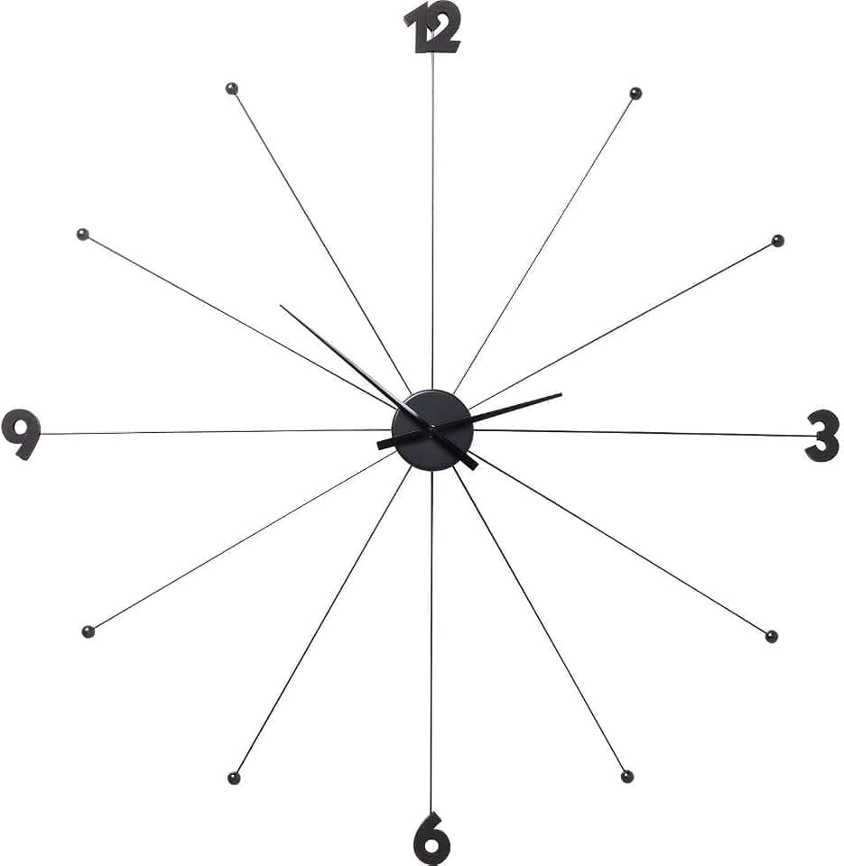 Kare Design Wanduhr Umbrella, Schwarz, Aluminium, 100 cm Durchmesser