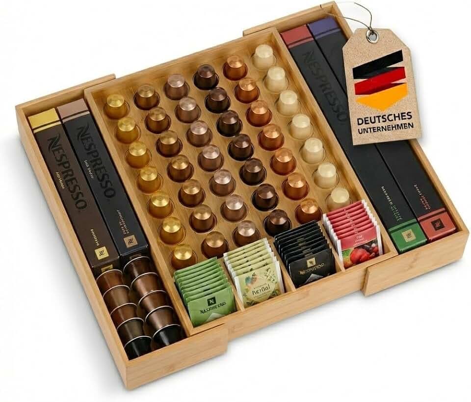 mahona Kapselhalter Schublade für Nespresso Kapseln - Kaffee Organizer