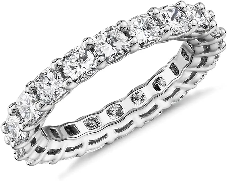 PAVOI 14K Gold Plated Eternity Ring for Women, Stackable Love Wedding Band