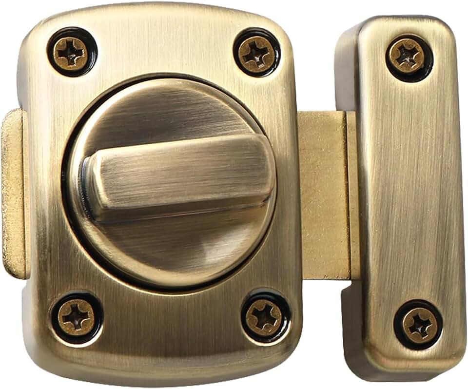 Alise Slide Bolt Latches,Medium Size Double Sided Rotate Lock for Cabinet