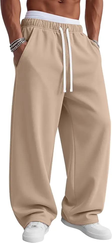 Men's Baggy Wide Leg Sweatpant Athletic Pant