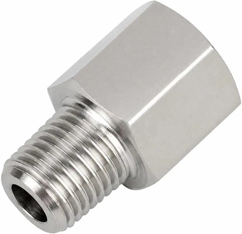 Yoebor M14*1.5 Female x 1/4" NPT Male Stainless Steel 304 Gauge Adapter 1pc