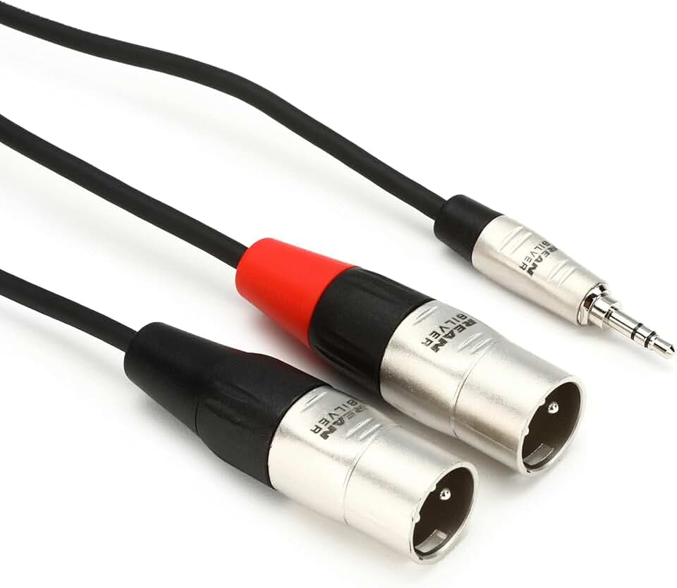 Hosa HMX-006Y Pro Stereo Breakout Cable - 3.5mm TRS Male to Dual XLR Male - 6 Foot