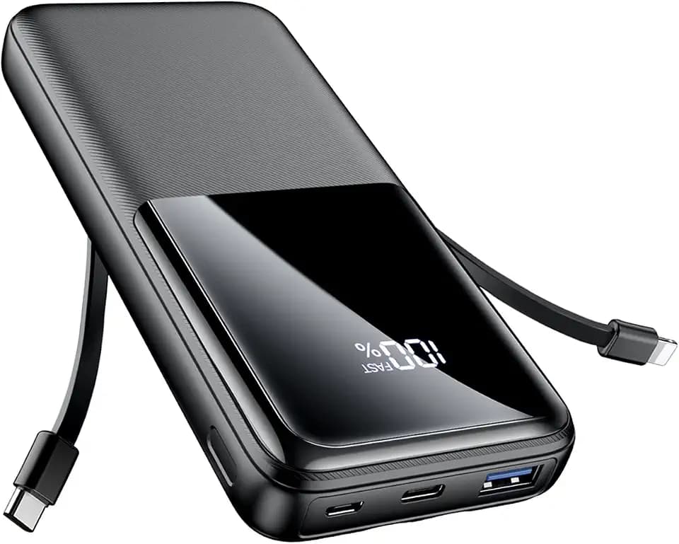 Power Bank Schnellladung, 26800mAh Tragbares Ladegerät, Mattschwarz