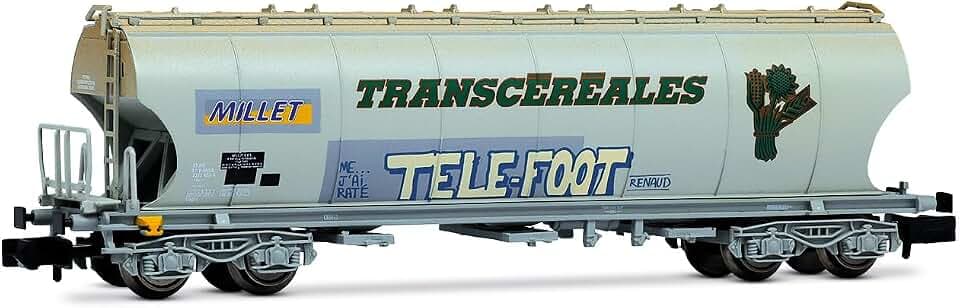ARNOLD HN6705 F-MISA, 4-Achser Getreidewagen (abgerundete Wände) Hirse mit Graffiti Telefoot, ep.VI Güterwagen