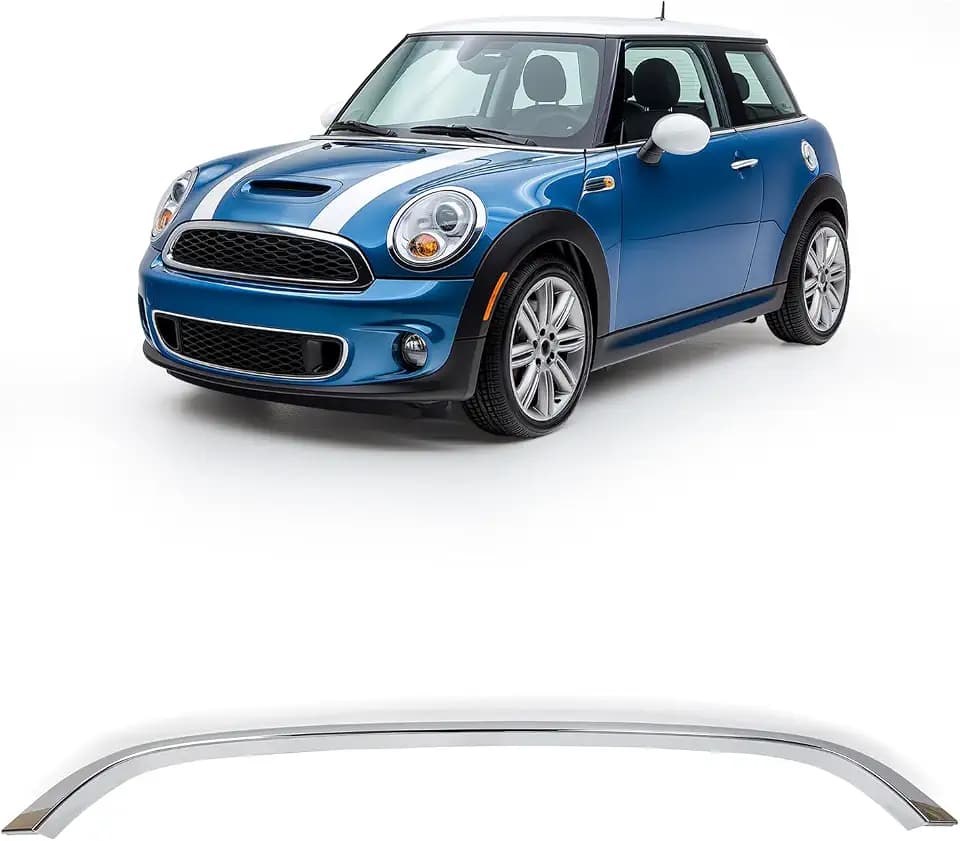 ECOTRIC Chrome Grille Hood Trim Moulding, Front Molding Grille Chrome Trim