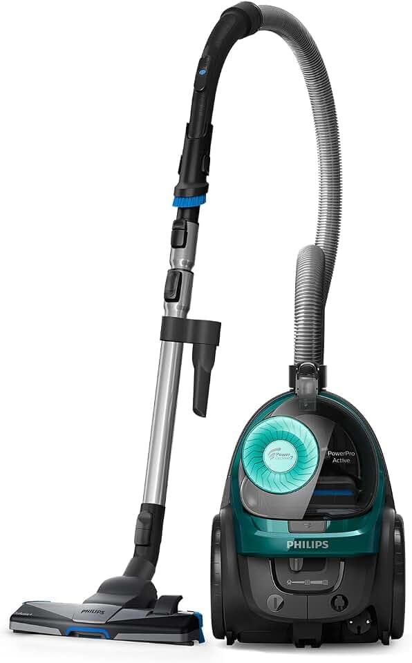 Philips FC9555/09 PowerPro Active beutelloser Staubsauger (650 W, 1,5 L Staubvolumen, inkl. Mini-Turbo-Saugbürste, Hartbodendüse)