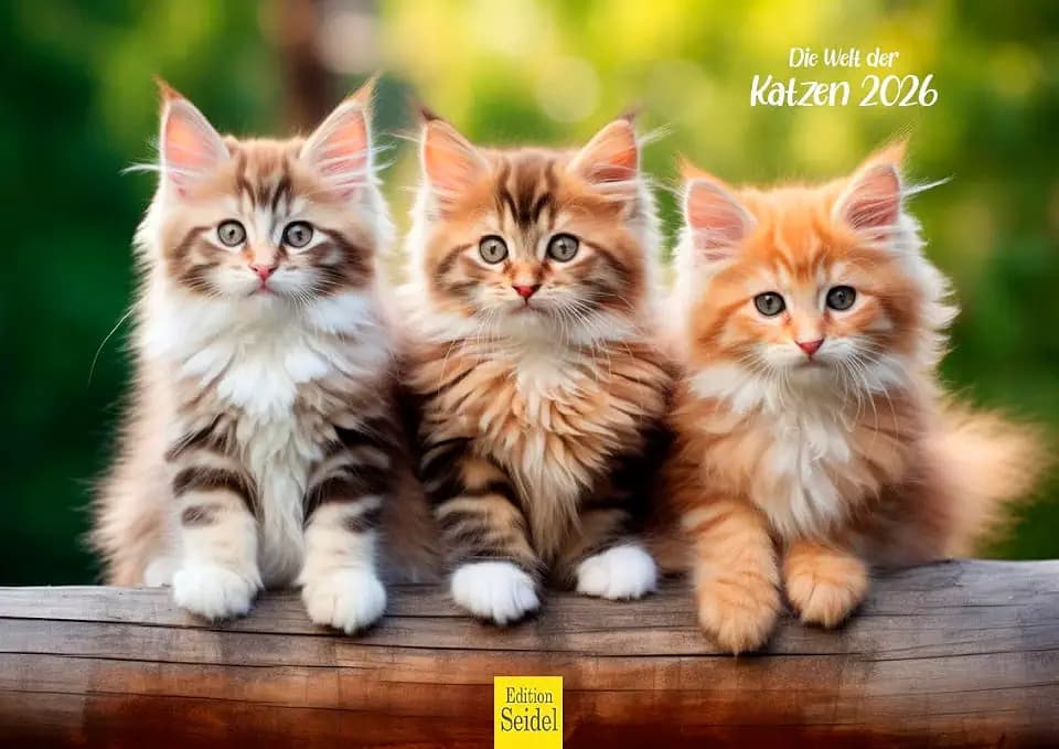 Edition Seidel Premium Kalender Die Welt der Katzen 2026 Format DIN A4 Wandkalender Katzenkalender Haustiere Kätzchen Katzenkinder Katze Kater Kitten