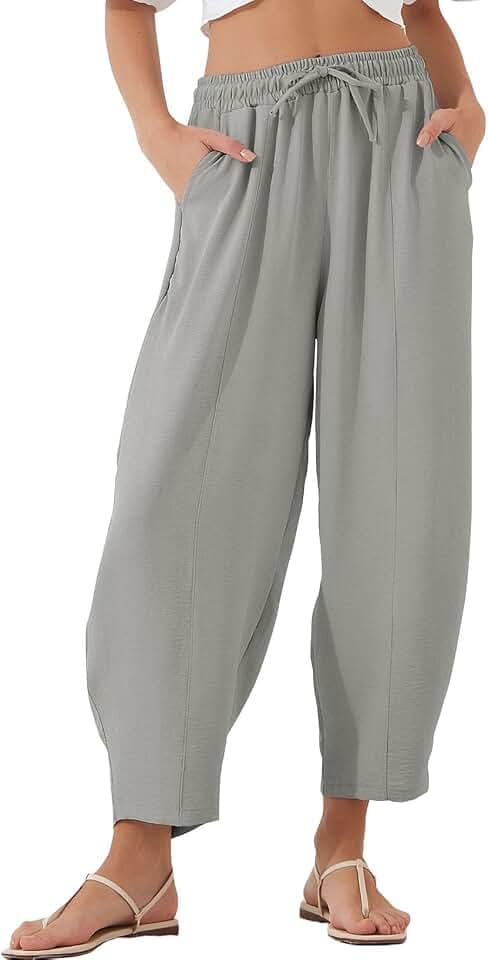 EVALESS Women's High Waisted Wide Leg Palazzo Trousers
