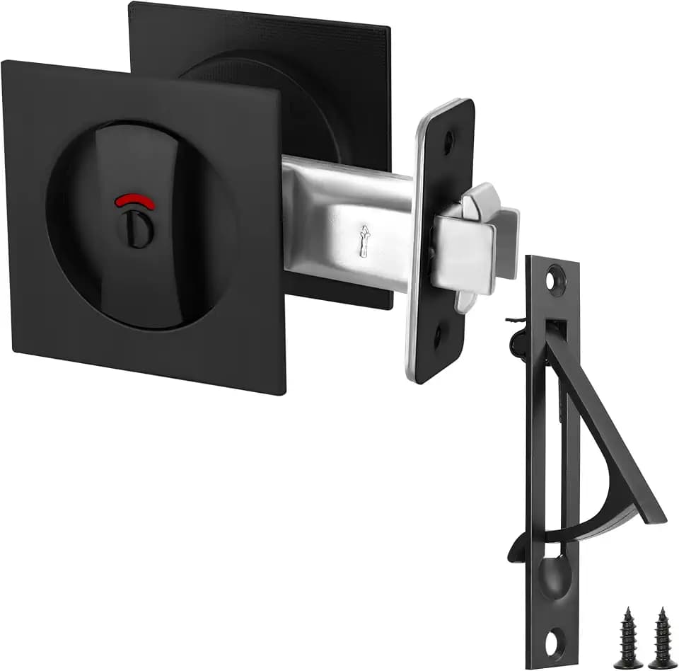 Malimali Pocket Door Lock and Edge Pull Set, Pocket Door Hardware Pull