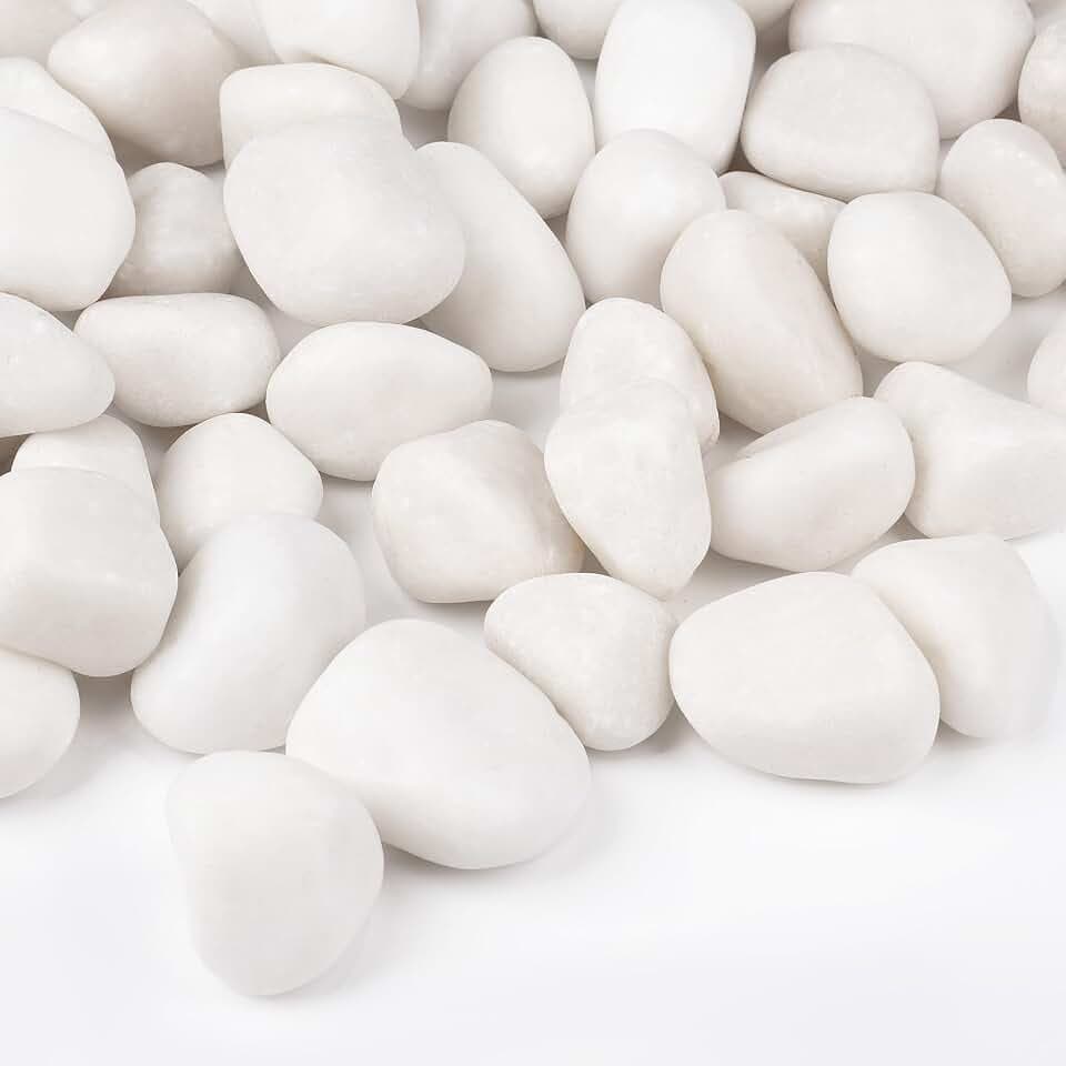 20 lbs White Rocks for Landscaping, 1-2Inch River Rocks for Plants