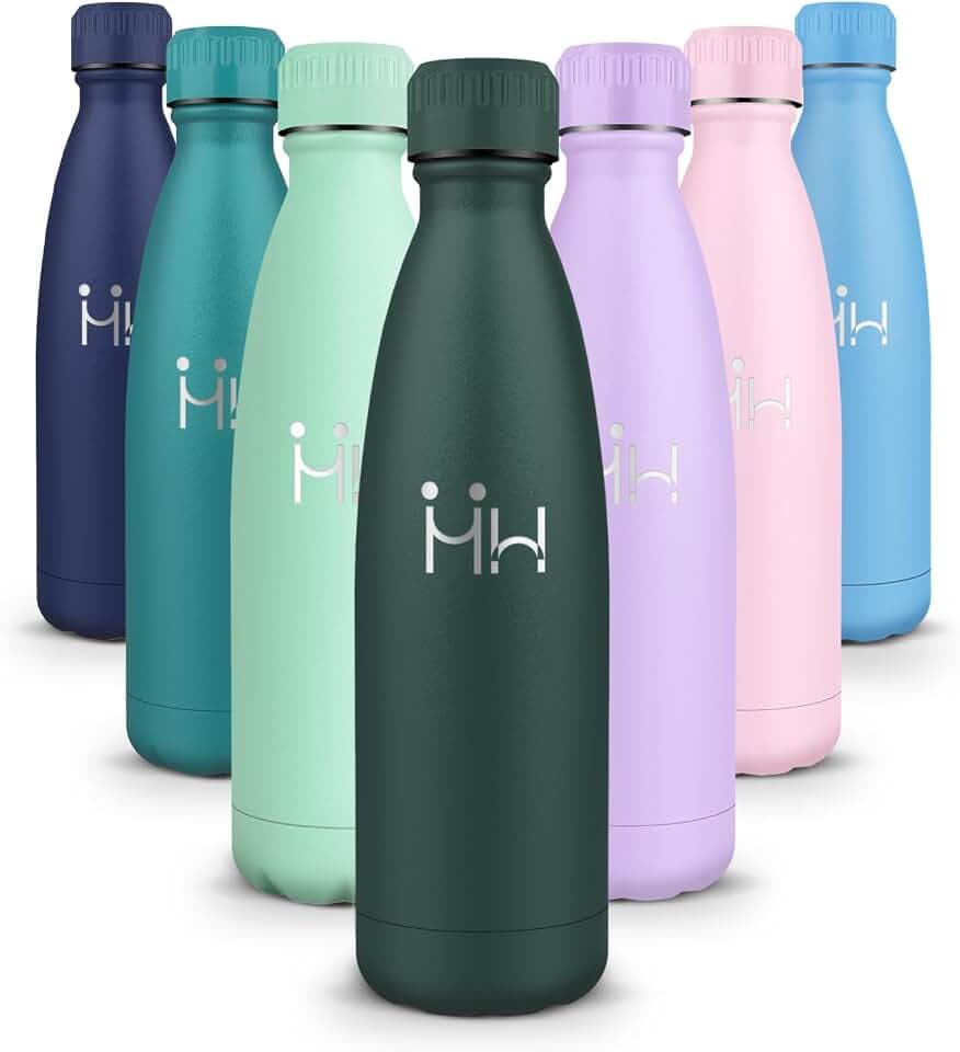 HoneyHolly Trinkflasche Edelstahl Kinder Sport, 500ML BPA-frei, Thermosflasche, Wasserflasche Doppelwandig, Trinkflasche Kohlensäure Geeignet, für Fitness, Gym, Fahrrad