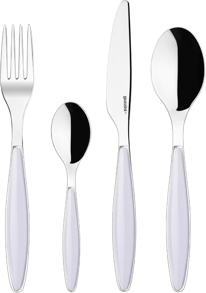 Guzzini - Feeling, 24-Teiliges Besteckset - Weiß, 15,8 x 7,5 x h25,5 cm - 23000011, Weiss