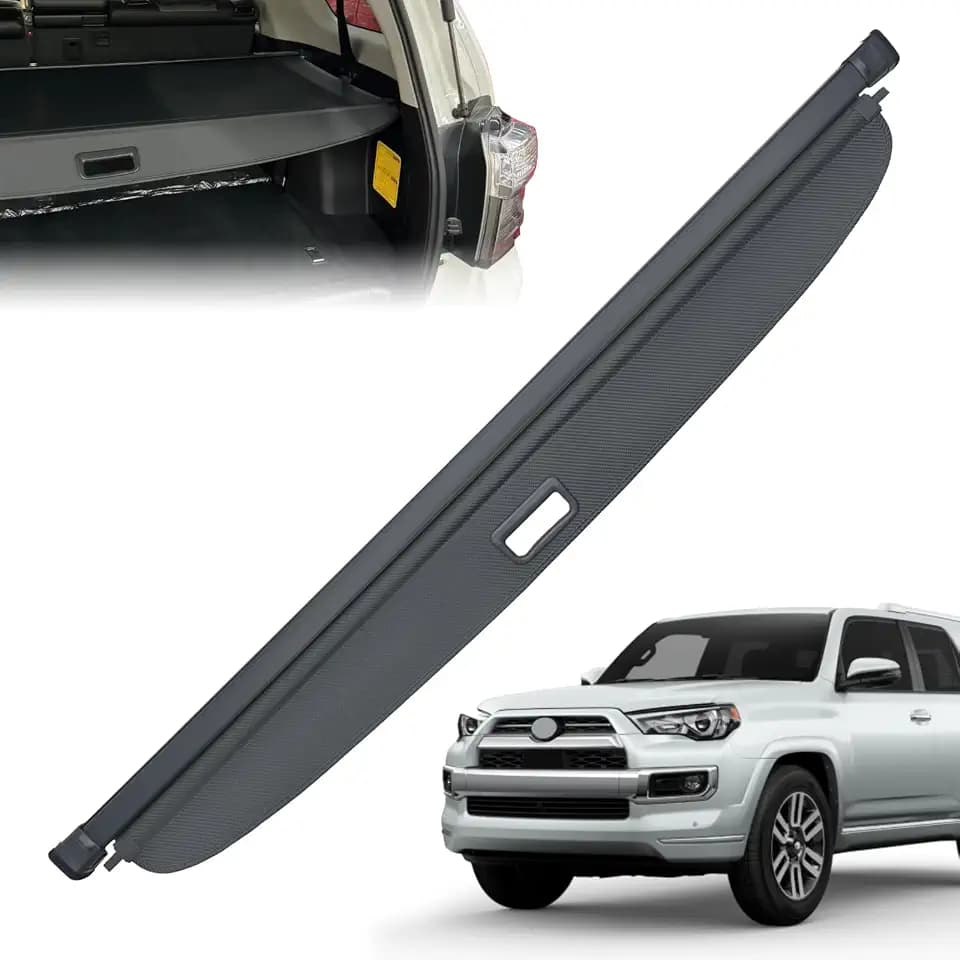 Trunk Cargo Cover for Toyota 4Runner 2010-2024, with Carbon Fiber Texture Ends, Anti - Peeping Retractable Security Shade for Privacy, 4Runner Accessories