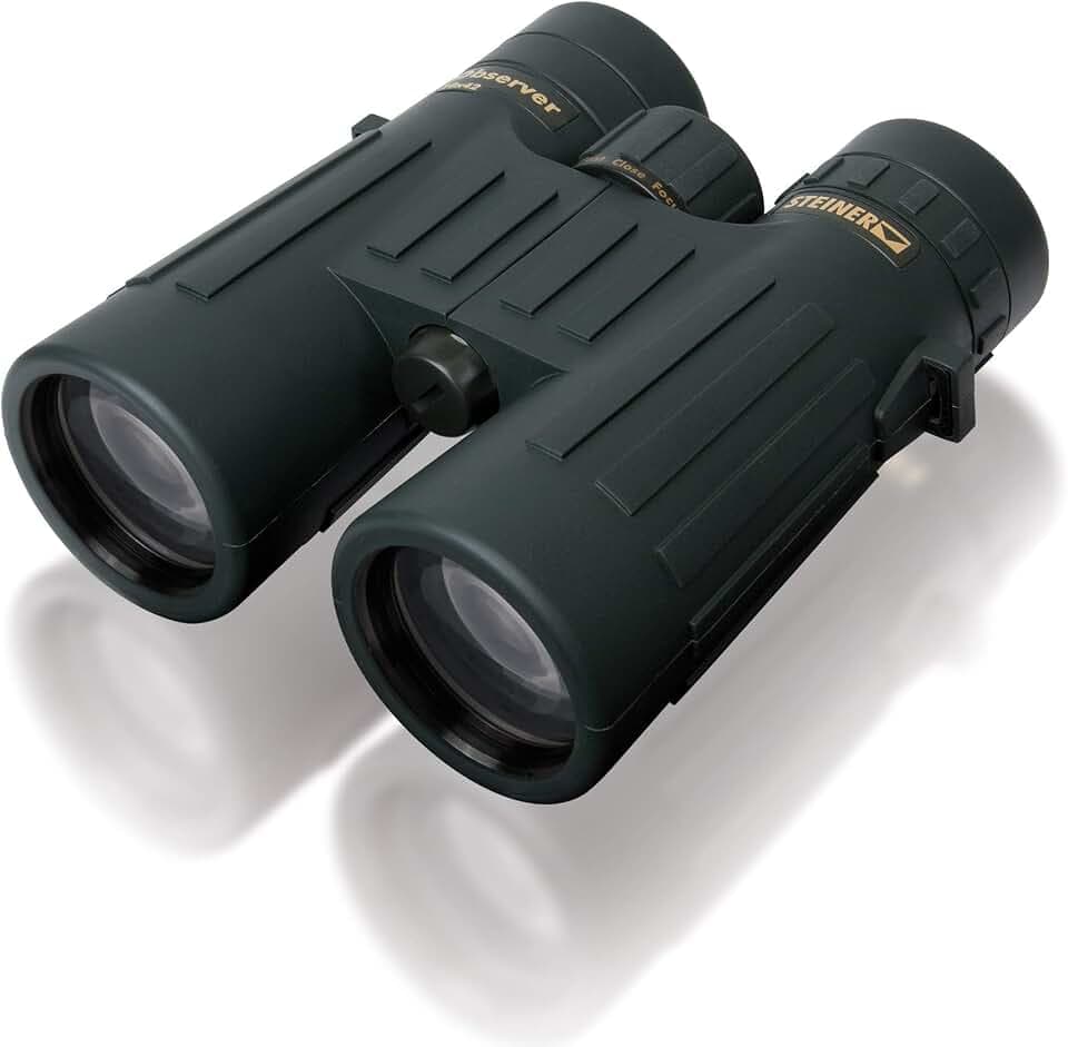STEINER Jagd-Fernglas Observer 10x42 - Deutsche Marken-Qualität, 10 Jahre Garantie, leichtes Dachkantdesign, kompakt, robust, 10-Fach Zoom, Profi-Jagdfernglas für jeden Einsatz