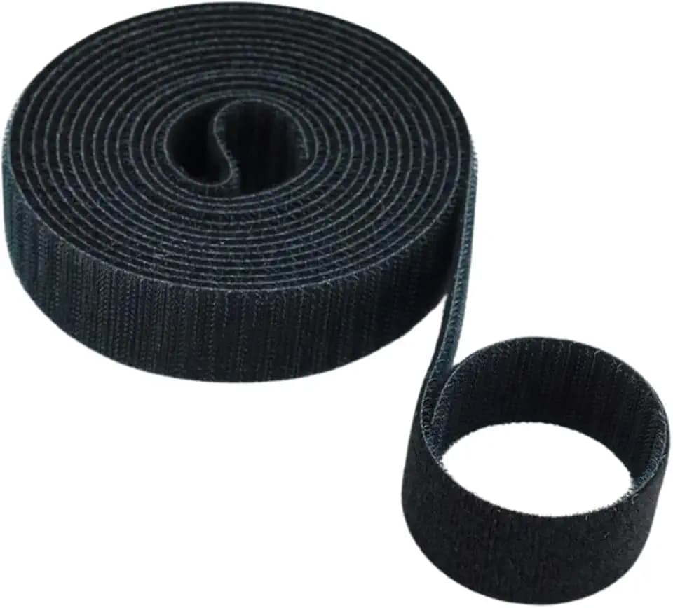 Klettband beidseitig | Klett kabelbinder | Back to Back mit hoher Verschlusskraft | doppelseitiges klettband zum Fixieren,Bündeln (Schwarz, 20mm x 25m)
