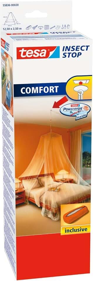tesa Insect Stop Moskito Bettnetz Premium - 125 cm x 250 cm - Weiß