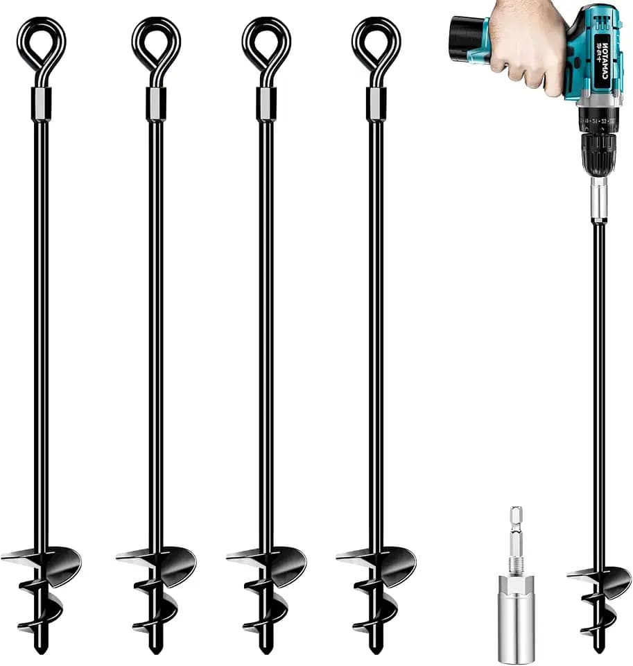 Trampolin Bodenanker Set von 4, Heavy Duty 24inch Trampolin Anchor Kit