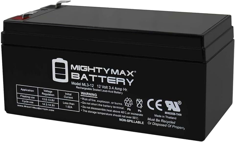 Mighty Max Battery 12V 3.4AH Compatible Battery for APC ES BE350G BE350T BE350U RBC35
