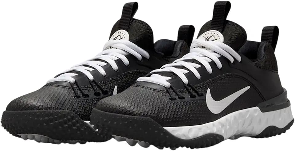 Nike Men's Huarache 9 Elite TF LAX Lacrosse Turf Shoes, Black/White/White, FN0310-002