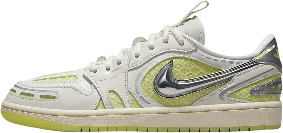 Air Jordan 1 Low Method of Make Women's Shoes (Sail/Metallic Silver/Luminous Green)