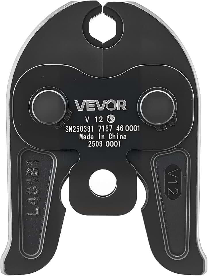 VEVOR V12 Pressbacke, 12 mm Pressbacke für V-Typ Edelstahlrohre, Crimpbacken aus Stahl, kompatibel mit Standard-Crimpwerkzeugen, ideal für HLK-Systeme, Gaspipelines & Strahlungsheizungssysteme