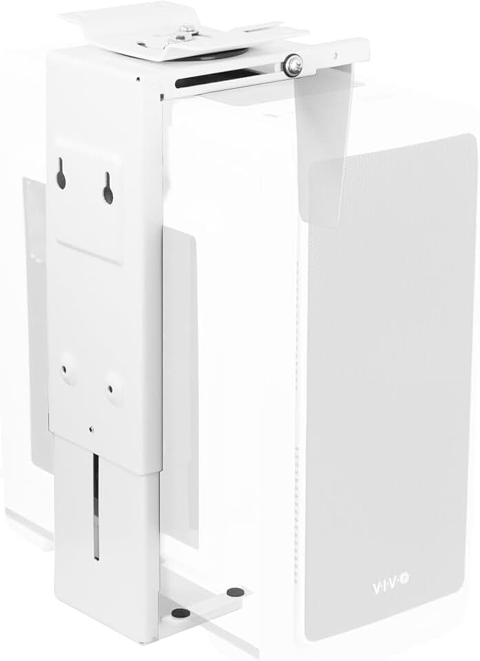 VIVO White Under Desk and Wall Office PC Mount, MOUNT-PC01W