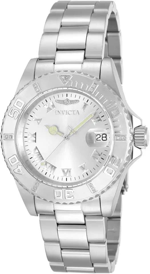 Invicta Women's 12819 Pro Diver Silver Dial Diamond Accented Watch