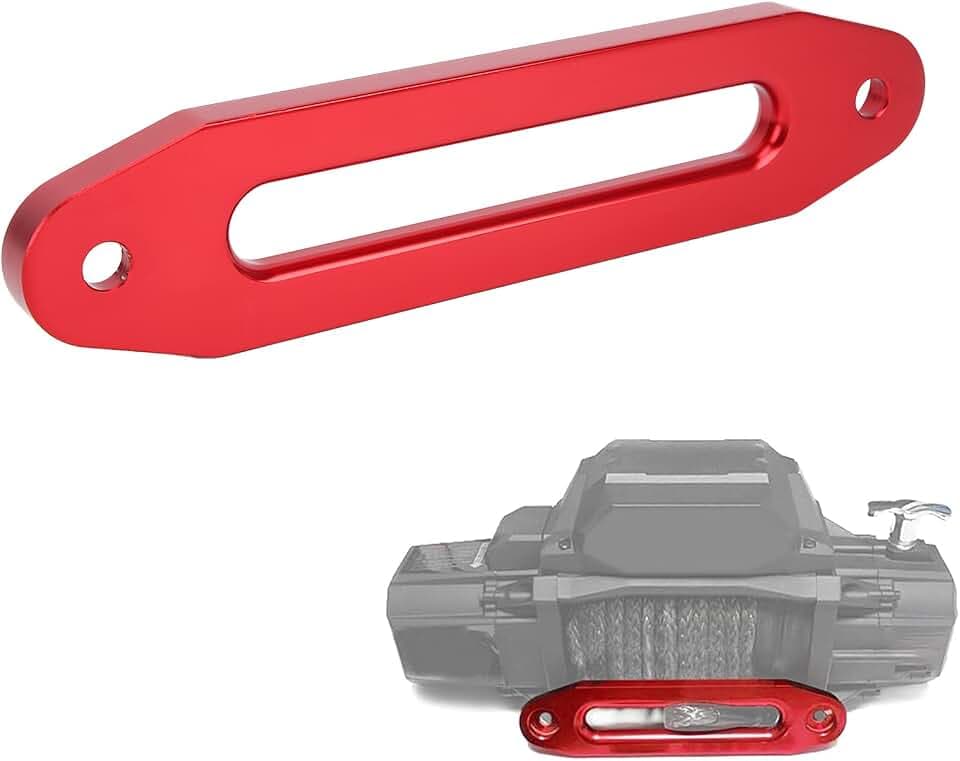 Tissting Hawse Fairlead, 10 Zoll / 25,4 cm Seilwinde Seilfenster 8000-15000 Lbs Aluminium Winde Seilführung Geländewagen Winde Kabel Kabelführung Seilwinden Fenster für ATV, UTV(Rot)