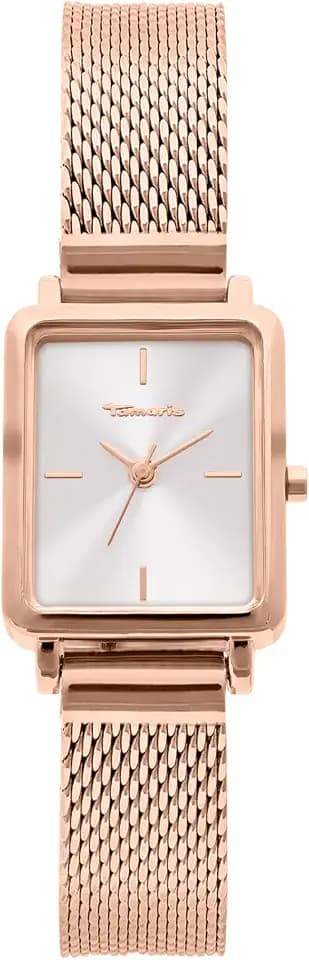Tamaris Damenuhr - Elegante Damen Armbanduhr mit schmalem, selbstkürzbaren Meshband aus Edelstahl, 3ATM Wasserdicht