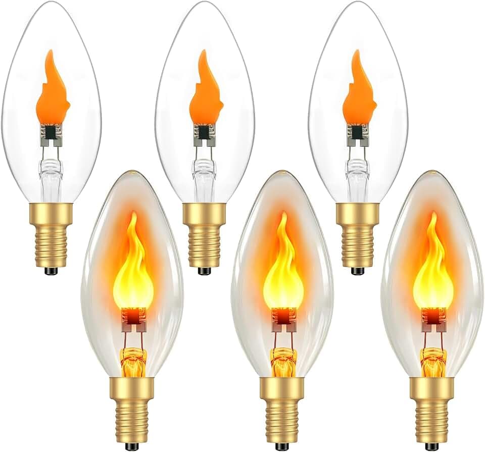 Vicstone Real Flame Light Bulbs, E12 Flickering Bulb for Indoor Outdoor