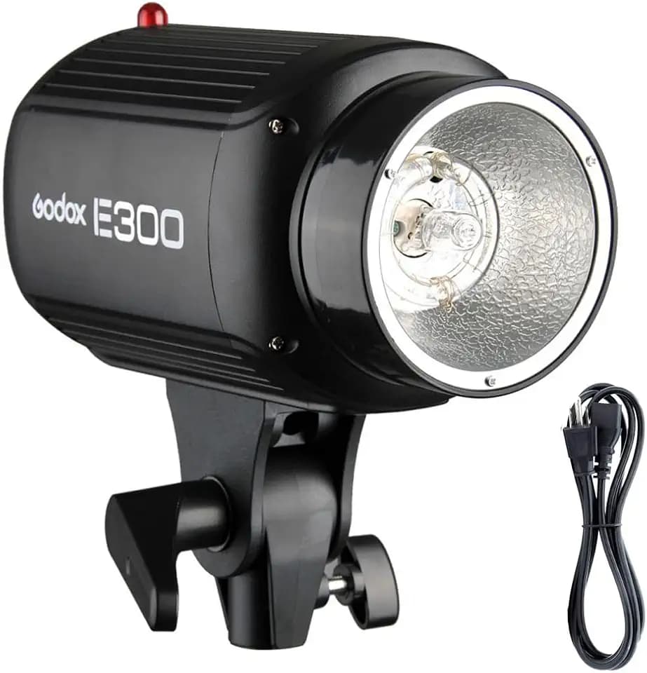 Godox E300 Monolight Studio Flash Strobe Light for Phototgraphy, 300W Photoshoot Strobe Lighting, GN 58 Daylight Flash Dimmable, 75W Modeling Lamp, Recycle Time 0.3-2s, AC 110V