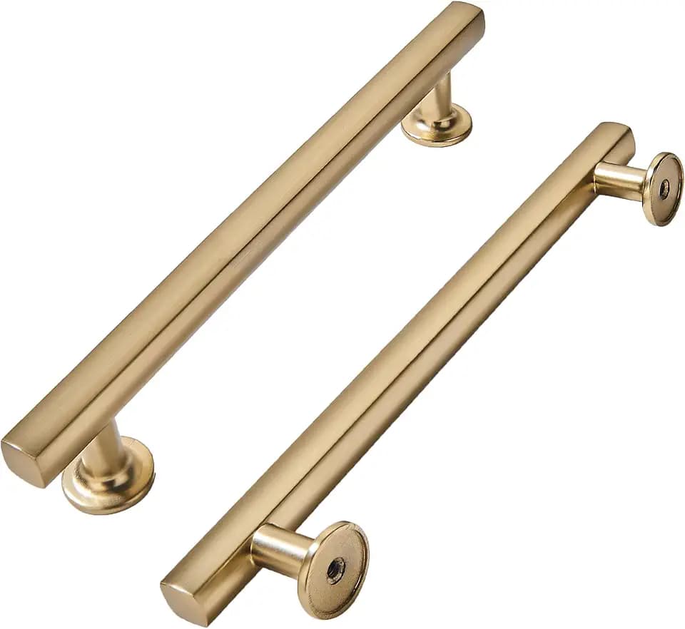 khtumeware 10 Pack 3-3/4 Inch(96mm) Champagne Bronze Cabinet Pulls Kitchen Solid Heavy Duty Satin Brass Cabinet Pulls Kitchen Cabinet Hardware for Cupboard Drawer Handles Dresser Pulls