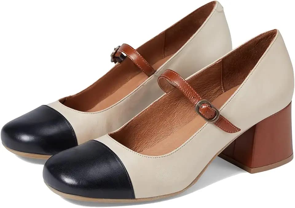 SHODENSE Women Rainbow Pumps Low Chunky Heel Mary Jane Shoes Square Cap Toe Ankle Strap Dress Pumps White Mid Block Heel Mary Janes Lolita Shoes Multicolored Office Wedding Party Rainbow Ivory 9