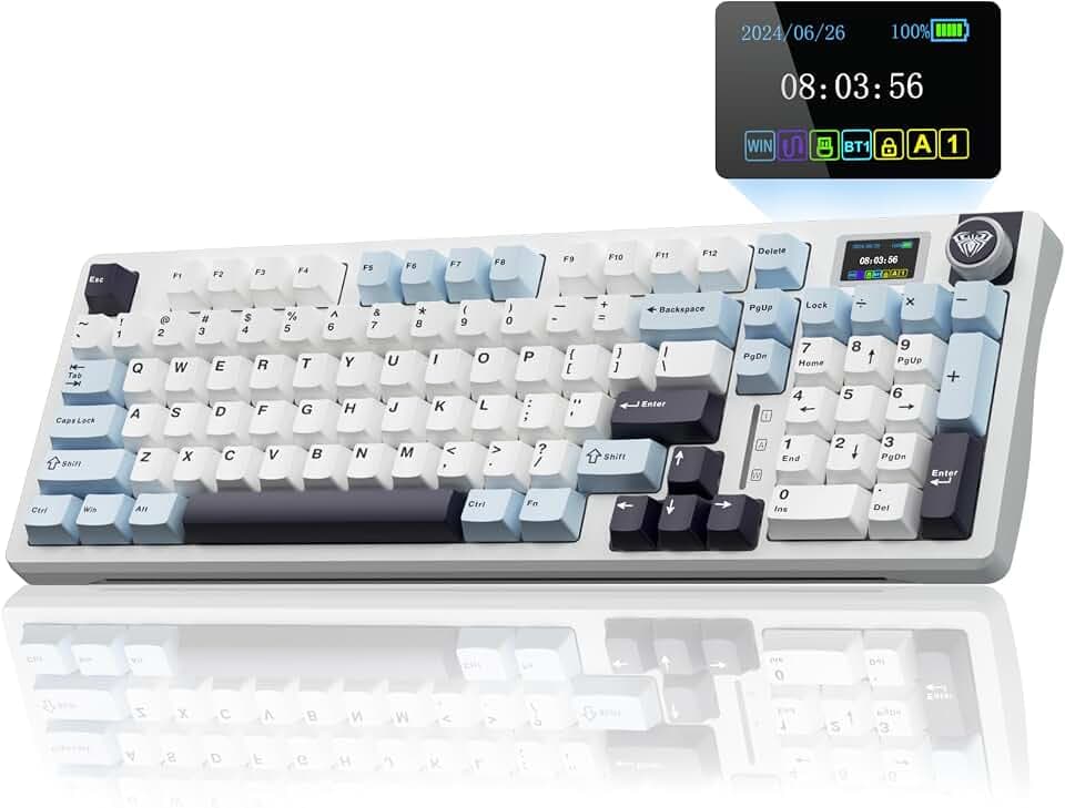 AULA S98 Pro Wireless Mechanical Gaming Keyboard with Screen, Knob, 96 Keys