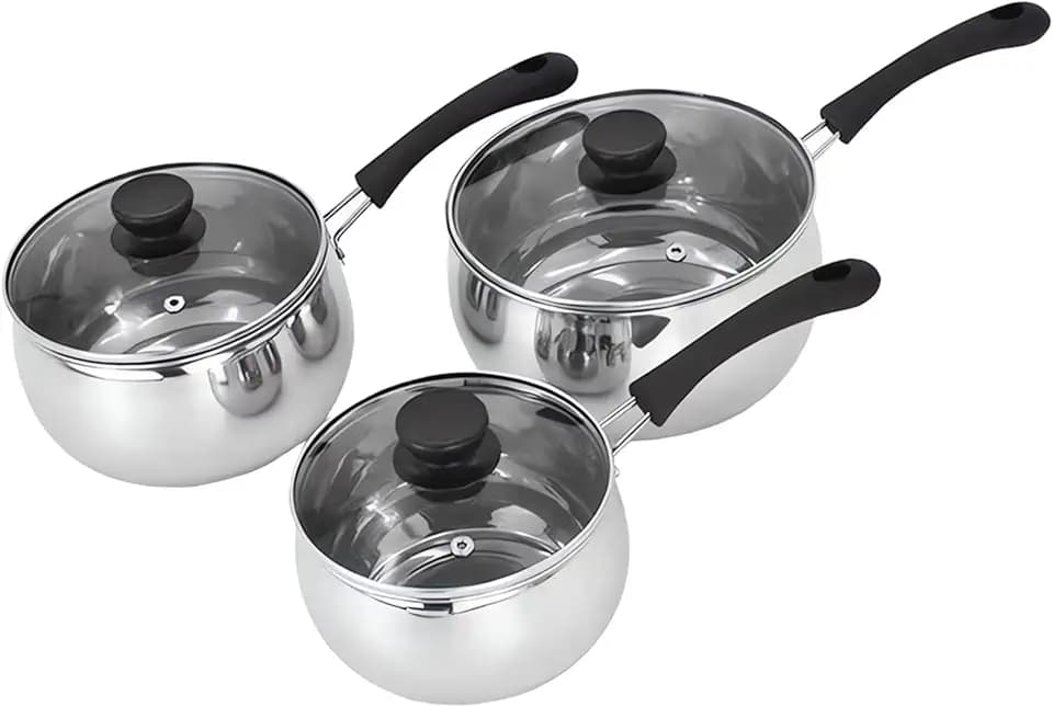 Topfset 3-teiliges,Edelstahl Kochtopf Set 16/18/20 cm PFOA-Frei