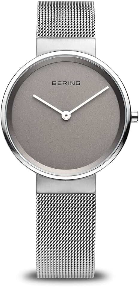 Bering Damen Quarz Uhr | Armbanduhr 31 mm Edelstahlgehäuse und Zifferblatt | Milanaisearmband | Saphierglas | 5 ATM | 14531